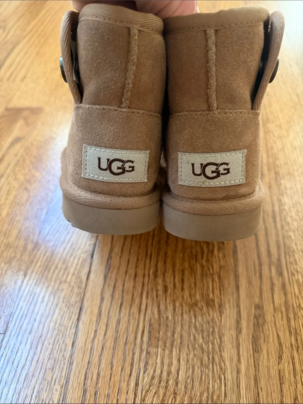 UGG Kids Brown Suede  Boots with Plush Lining